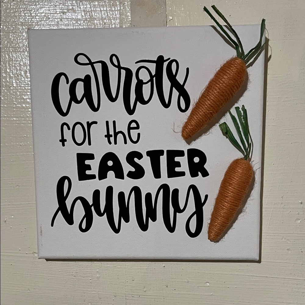 Carrots for the Easter Bunny Canvas Wall Sign